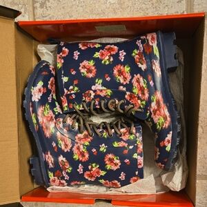 Chooka Floral Winter & Rain Boots - Navy and Pink